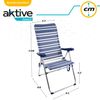 Silla Playa Plegable Alta 5 Posiciones A Rayas Azules Y Grises Aktive