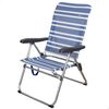 Silla Plegable Playa Alta 5 Posiciones A Rayas Azules Y Grises Aktive