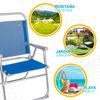 Silla Playa Plegable Fija Azul Aktive Beach