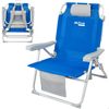 Silla De Playa Plegable Xxl Antivuelco Con Respaldo Reclinable 5 Posiciones Aktive Aluminio Y Textileno, 55x66x86 Cm Máx. 110 Kg, Azul