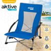 Silla De Playa Plegable Asiento Bajo Aktive Acero, Rejilla Y Poliéster, 50x51x67 Cm, Máx. 110 Kg, Azul