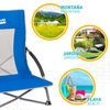 Silla De Playa Plegable Asiento Bajo Aktive Acero, Rejilla Y Poliéster, 50x51x67 Cm, Máx. 110 Kg, Azul