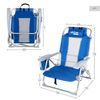 Silla De Playa Plegable Antivuelco Con Respaldo Reclinable 5 Posiciones Aktive Aluminio Y Textileno, 49x56x78 Cm Máx. 110 Kg, Azul