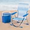 Aktive Silla De Playa Baja Plegable Rayas Azul C/asa De Hombro