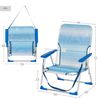 Aktive Silla De Playa Baja Plegable Rayas Azul C/asa De Hombro