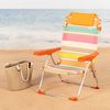 Aktive Silla De Playa Plegable Multicolor Rayas 5 Posiciones 48x60x90 Cm