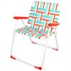 Aktive Silla De Playa Alta Plegable Estilo Vintage Multicolor Poliéster Cruzado