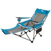 Silla De Camping Plegable Antivuelco Con 2 Posiciones Aktive Acero, Rejilla Y Textileno, 152x54x75 Cm, Máx. 110 Kg, Azul Y Negro