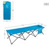 Cama Camping Plegable Para 1 Persona Aktive, Acero Y Pe 600d, 178x62x38 Cm, Azul