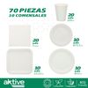 Vajilla Biodegradable Desechable 70 Piezas