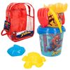 Spiderman Set Cubo Playa  Ø18 Cm C/accesorios Y Mochila Transporte