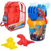 Hot Wheels Set Cubo De Playa C/accesorios Y Mochila Transporte