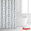 Rayen, Cortinas De Baño Impermeable, Poliéster, Argollas Pvc, Incluye 12 Ganchos, 180 X 200 Cm, Blanco Con Lunares Azules