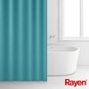 Rayen, Cortinas De Baño Impermeable, Poliéster, Argollas Pvc, Incluye 12 Ganchos, 180 X 200 Cm, Azul Con Rayas Blancas