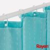 Rayen, Cortinas De Baño Impermeable, Poliéster, Argollas Pvc, Incluye 12 Ganchos, 180 X 200 Cm, Azul Con Rayas Blancas