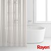 Rayen, Cortinas De Baño, Impermeable, Pva, Translúcido, Argollas Pvc, Incluye 12 Ganchos, 180 X 200 Cm, Rayas Beige Y Transparentes