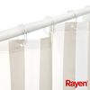 Rayen, Cortinas De Baño, Impermeable, Pva, Translúcido, Argollas Pvc, Incluye 12 Ganchos, 180 X 200 Cm, Rayas Beige Y Transparentes