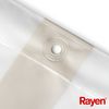 Rayen, Cortinas De Baño, Impermeable, Pva, Translúcido, Argollas Pvc, Incluye 12 Ganchos, 180 X 200 Cm, Rayas Beige Y Transparentes