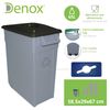 Contenedor Denox Zeus Con Ruedas Y Tapa Abierta 65 Litros Negro