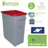 Contenedor Denox Zeus Con Ruedas Y Tapa Abierta 65 Litros Rojo