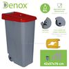 Contenedor Denox Reciclo Con Ruedas Y Tapa Abierta 85 Litros Rojo