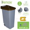 Contenedor Denox Reciclo Con Ruedas Y Tapa Abierta 110 Litros Marrón