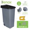 Contenedor Denox Reciclo Con Ruedas Y Tapa Abierta 110 Litros Negro