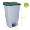 Contenedor Denox Selectivo Con Ruedas Y Pedal 120 Litros Verde