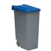 Contenedor Denox Reciclo Con Ruedas Y Tapa Cerrada 85 Litros Azul