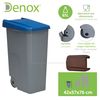 Contenedor Denox Reciclo Con Ruedas Y Tapa Cerrada 85 Litros Azul