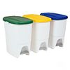 Set De 3 Cubos Ecológico De Reciclaje Con Pedal Denox 25l. Amarillo, Verde Y Azul