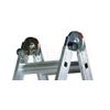 Escalera Industrial De Aluminio Telescópica Apoyo-tijera Doble Acceso 3 + 3 Peldaños Con Barra Estabilizadora Serie Telescopic