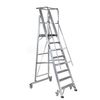 Escalera Plegable Con Plataforma Y Guardacuerpos 8 Peldaños Móvil Profesional Serie 2xl-s