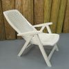 Silla Plegable Tumbona Hamaca De Jardin Playa Camping Resina Blanca 4 Posiciones