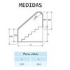 Pasamanos Baranda De Bajada Piscina Fx L. 1219mm. Acero Inoxidable Aisi 316. Dos Puntos De Apoyo Dos Escalones Pletinas + Tornillos + Tacos.