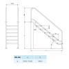 Escalera Fácil Acceso 6 Peldaños De Plástico Antideslizante. Adaptable En Altura Para Rango De Profundidad 1390-1590 Mm