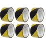 Cinta Adhesiva Warning Resistente Amarillo Y Negra 48 Mm X 10 M. Pack 6 Rollos