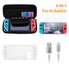 4 En 1 Accesorios Para Nintendo Switch -funda Nintendo Switch + Carcasa Transparente + 4 Protector De Pantalla De Vidrio Templado + Cable De Usb Tipo C