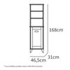 Columna Baño Toscana Melamina Miroytengo 47x168x31cm - Blanco Y Roble