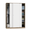 Armario Tres Puertas Correderas 200x150x55 Cm - Cambrian/blanco