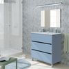 Mueble De Baño Con Lavabo Y Espejo Kalma Color Azul Talco 82x47x88 Cm