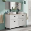 Mueble Baño Doble Sin Lavabo Melamina Miroytengo Toscana 120cm - Blanco Y Roble Cambrian