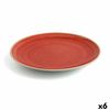 Plato Llano Ariane Terra Cerámica Rojo (ø 31 Cm) (6 Unidades)