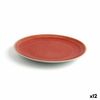 Plato Llano Ariane Terra Rojo Cerámica Ø 21 Cm (12 Unidades)