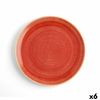 Plato Llano Ariane Terra Cerámica Rojo (ø 29 Cm) (6 Unidades)