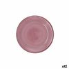 Plato De Postre Quid Vita Peoni Rosa Cerámica 19 Cm (12 Unidades)