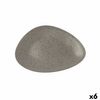 Plato Llano Ariane Oxide Triangular Cerámica Gris (ø 29 Cm) (6 Unidades)