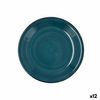 Plato De Postre Quid Vita Cerámica Azul (19 Cm) (12 Unidades)