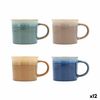 Taza Quid Duo Cerámica Multicolor (265 Ml) (12 Unidades)