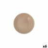 Plato Hondo Ariane Porous Cerámica Beige Ø 21 Cm (6 Unidades)